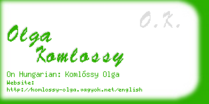 olga komlossy business card
