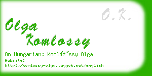 olga komlossy business card